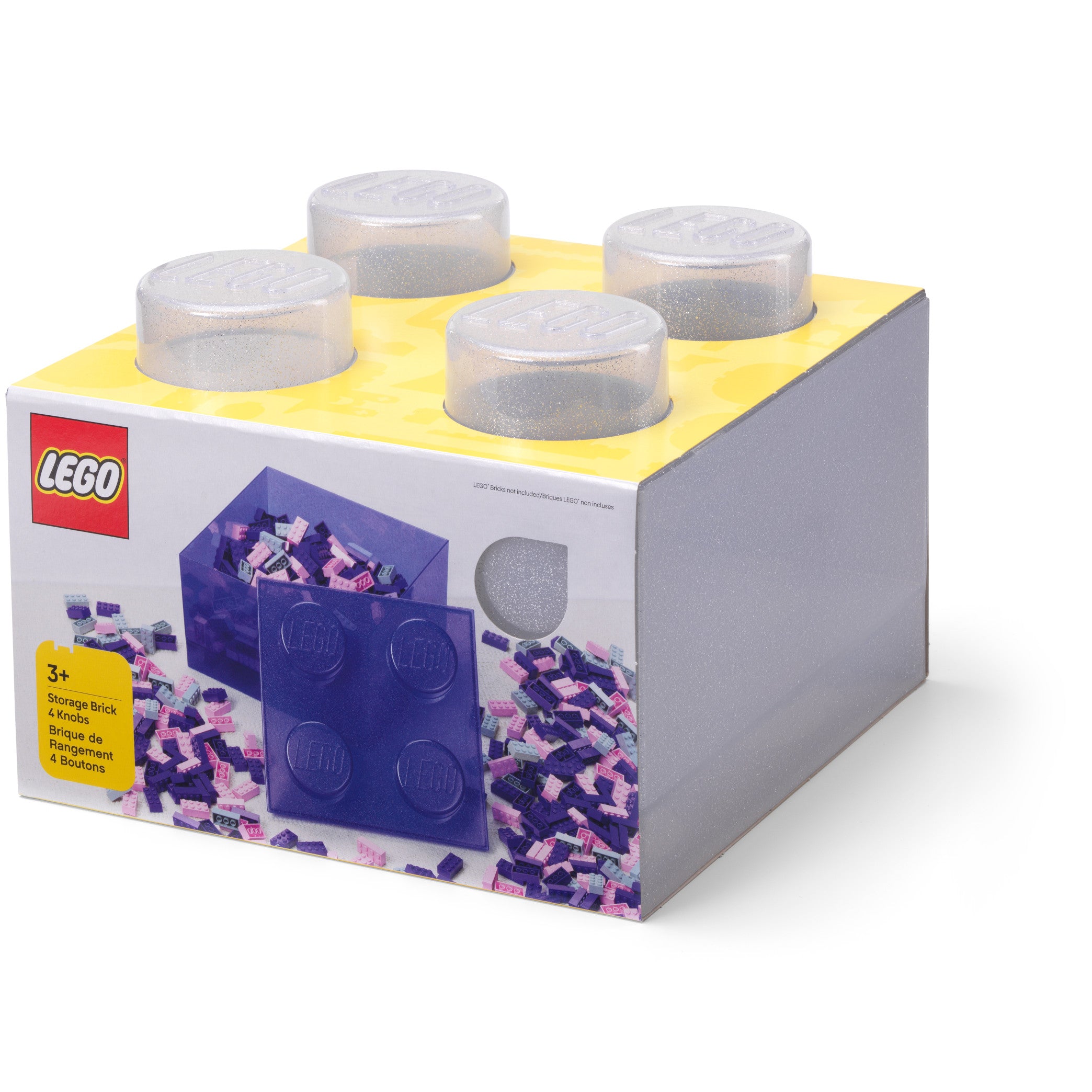 Pojemnik klocek LEGO® Brick 4 z pokrywką (Przezroczysty)