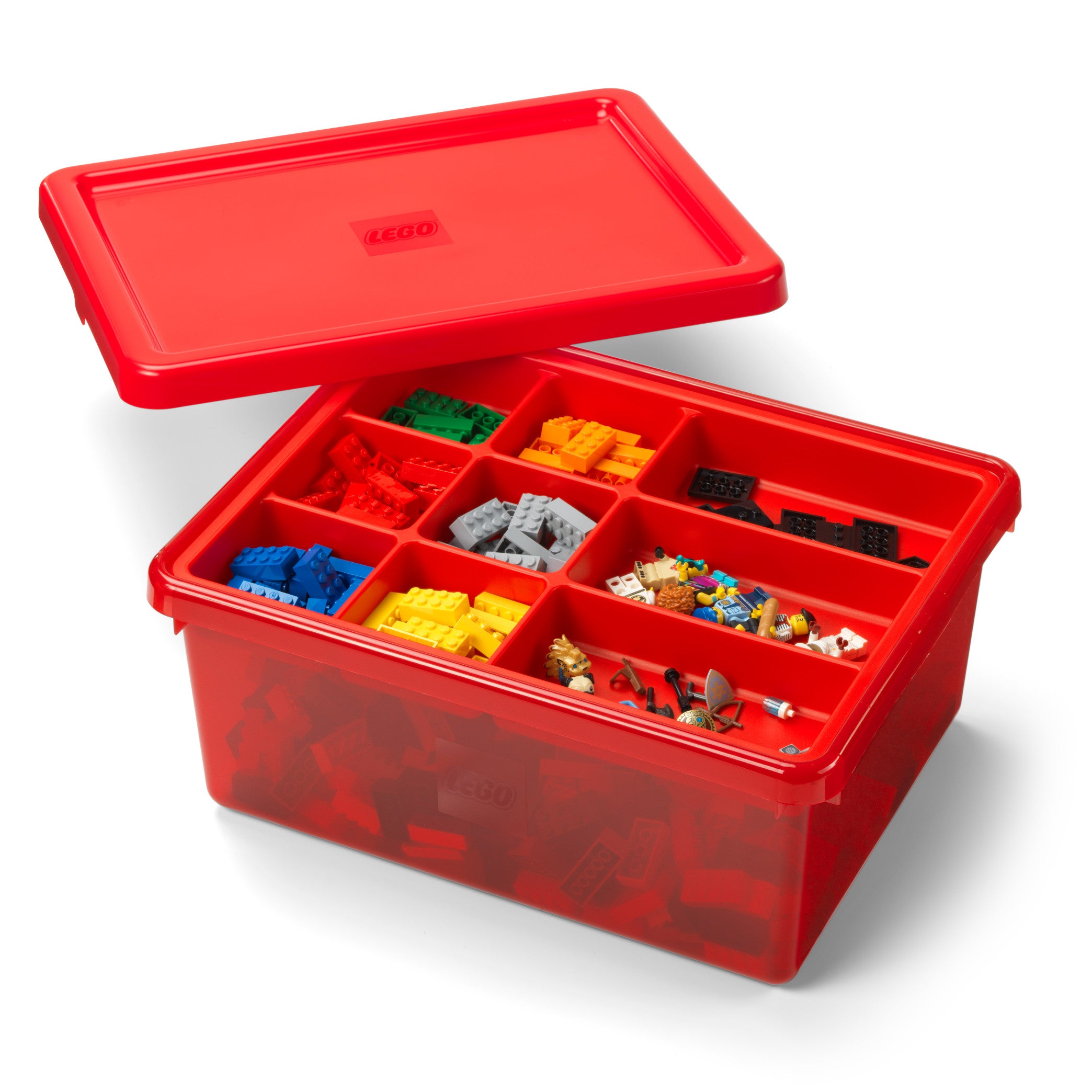 Pojemnik LEGO® z sorterem na klocki (Czerwony)