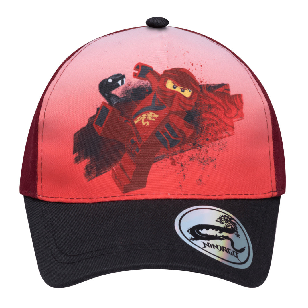 Czapka z daszkiem LEGO Ninjago Kai w czerwono-czarnych kolorach z nadrukiem postaci Kai