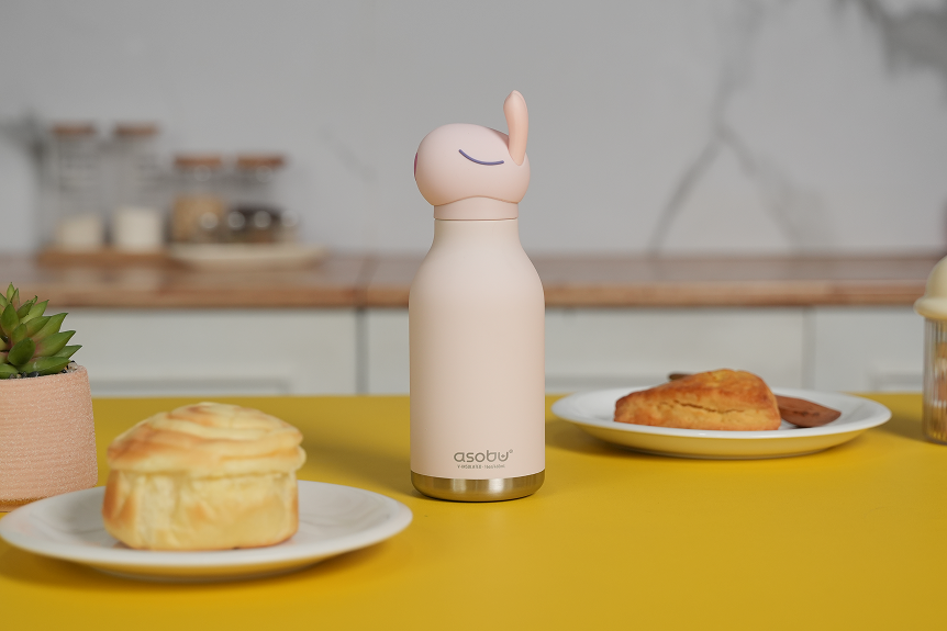 Butelka termiczna ze słomką Bestie Asobu – Królik 460 ml