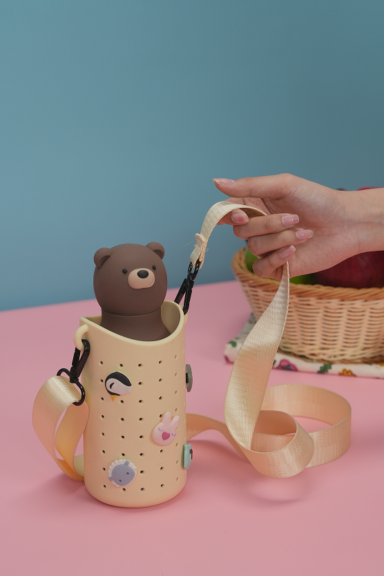 Etui na butelkę z paskiem Bestie Sling Asobu – żółte