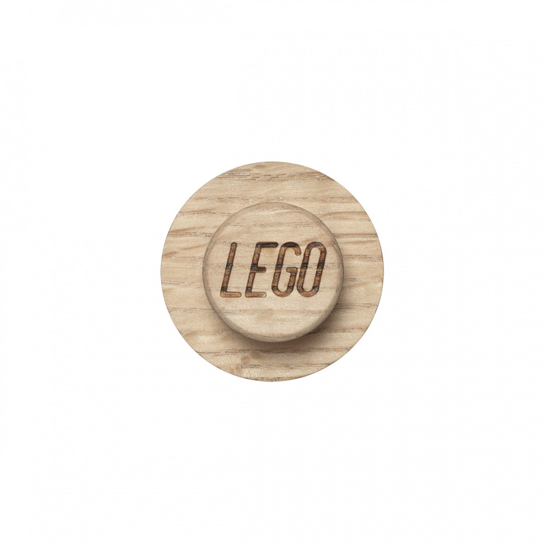 Drewniany wieszak ścienny z napisem LEGO naturalne drewno drewniane wieszaki LEGO