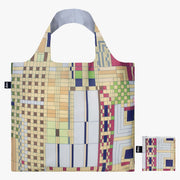 Kolorowa torba LOQI Frank Lloyd Wright z geometrycznym wzorem i kieszenią na drobiazgi