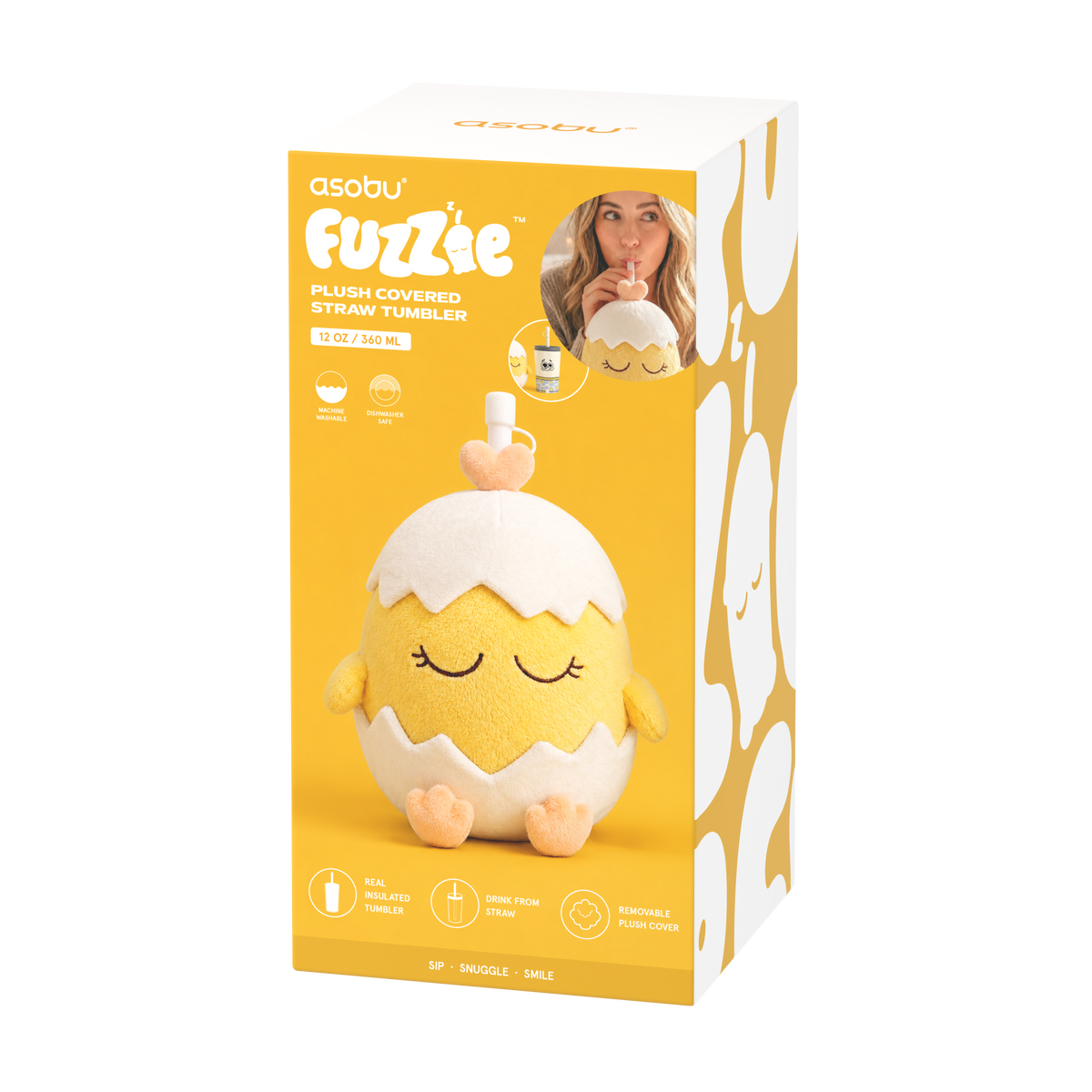 Thermal bottle in a plush case Fuzzie Asobu - Egg