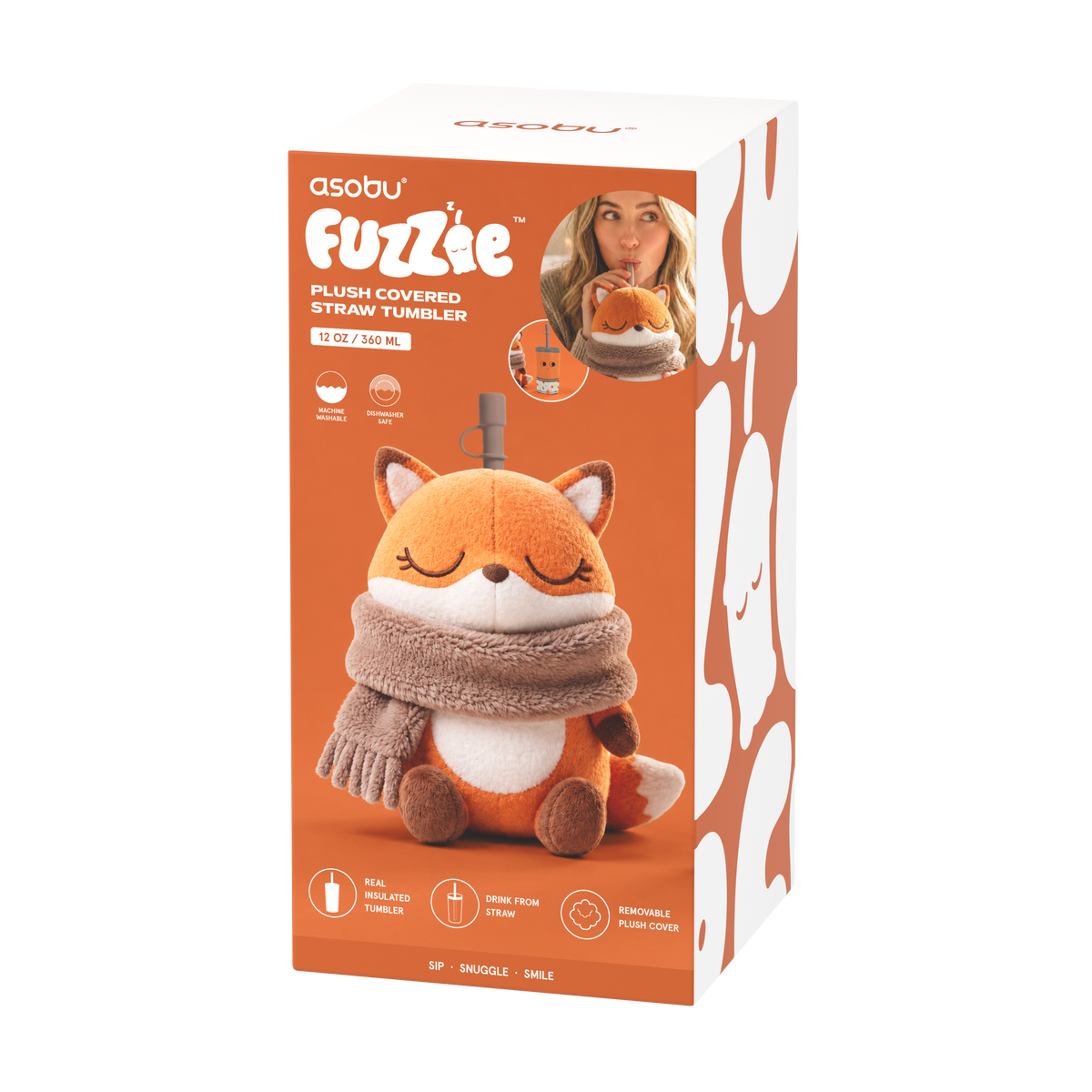 Thermal bottle in a plush case Fuzzie Asobu - Fox