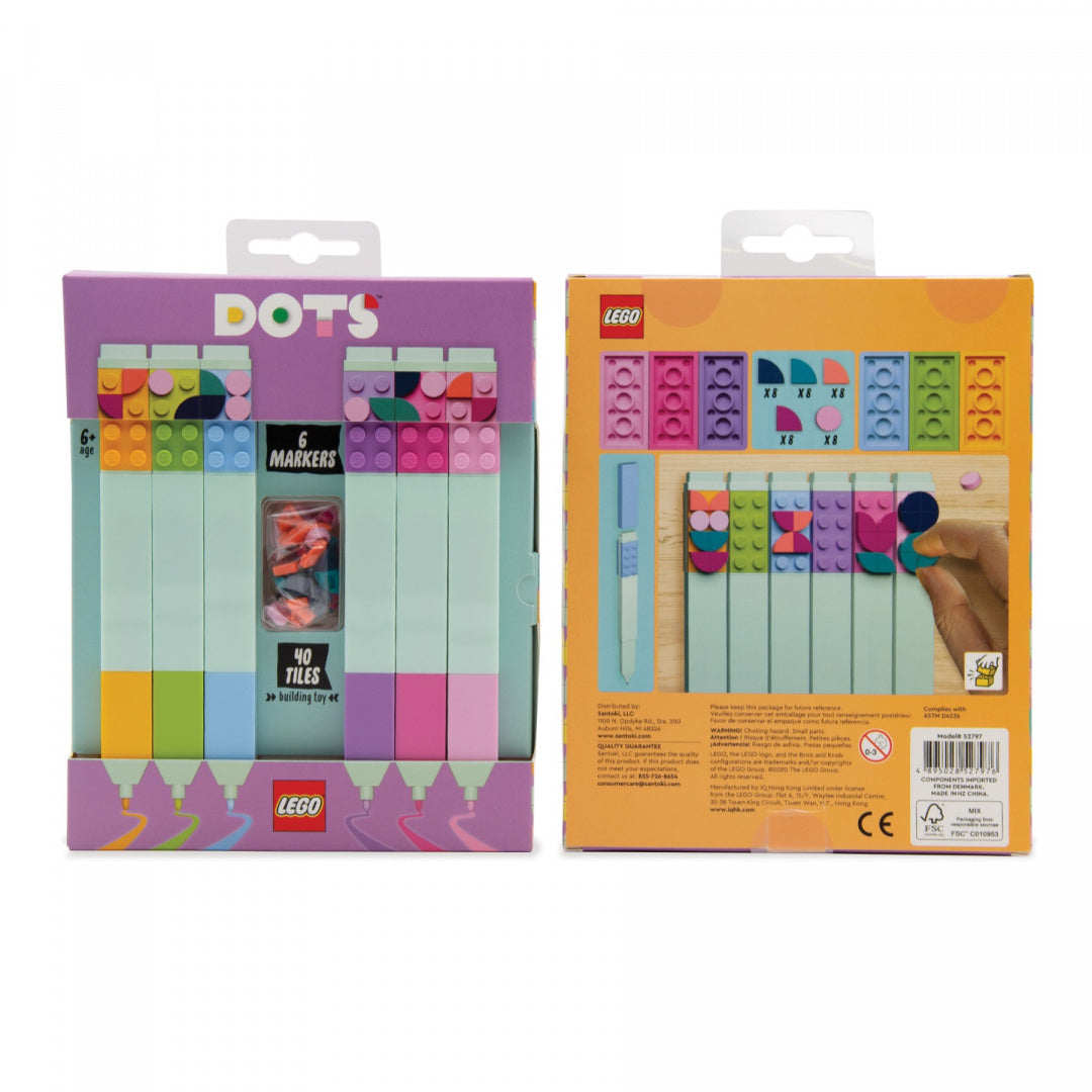 Zestaw flamastrów LEGO DOTS z kolorowymi klockami do kreatywnego rysowania i dekorowania