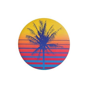 frisbee Waboba Wingman Retro Palm z palmą na tle zachodu słońca i kolorowych pasów