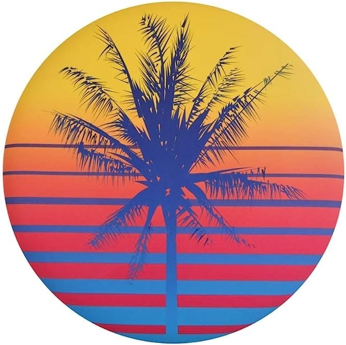 frisbee Waboba Wingman Retro Palm z nadrukiem palmowego drzewa na tle zachodu słońca