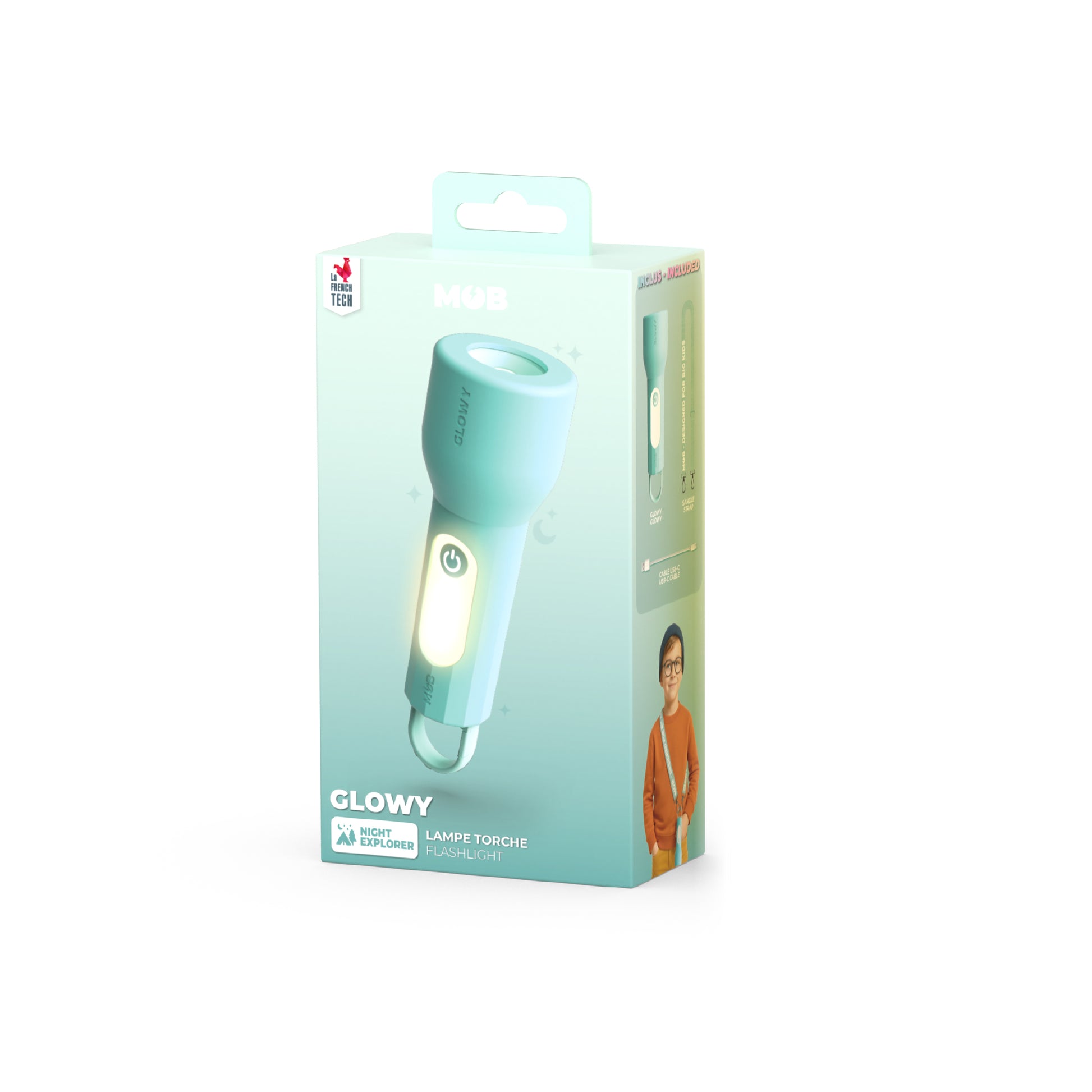 Latarka dziecięca Glowy MOB – niebieska