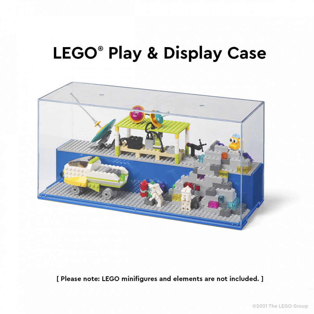Przezroczysta gablotka na LEGO z platformą do eksponowania zestawów LEGO Play and Display