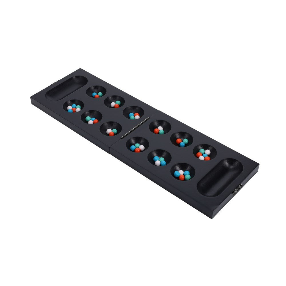 Gra mancala BV JACOB COMPANY drewniana plansza z kolorowymi kulkami do strategicznej gry