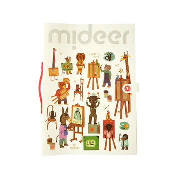 Mappe für Kunstwerke für Kinder von Mideer mit bunten Tieren und Griff