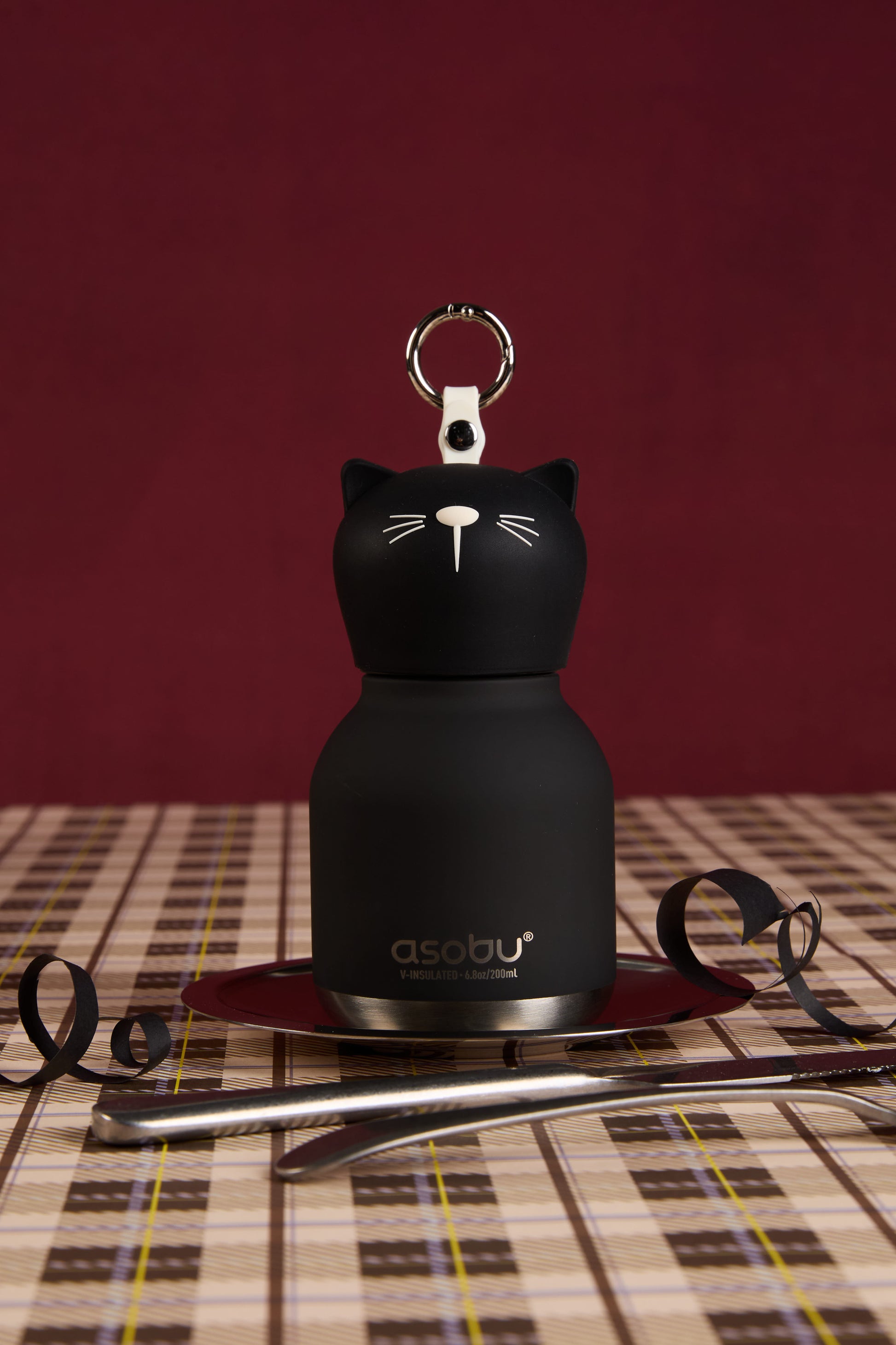 Butelka termiczna Mini Bestie Asobu – Czarny Kot 200 ml