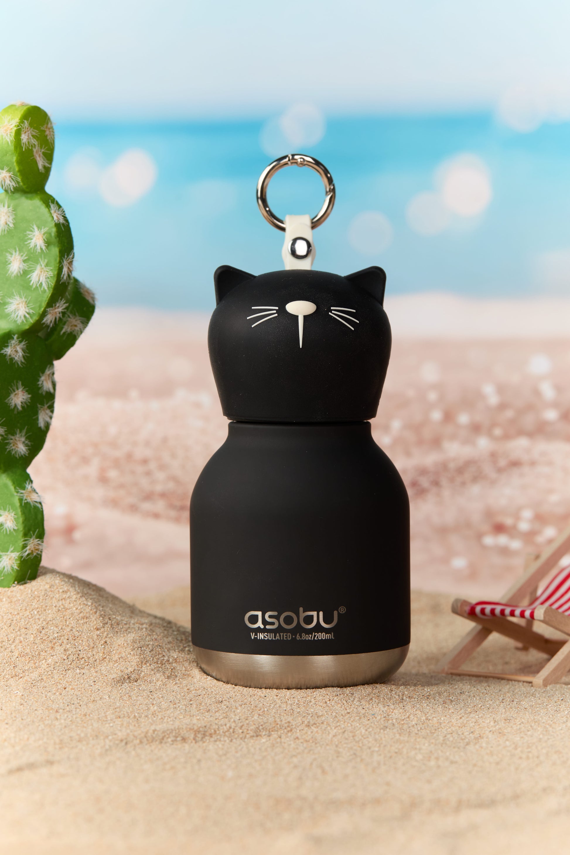 Butelka termiczna Mini Bestie Asobu – Czarny Kot 200 ml