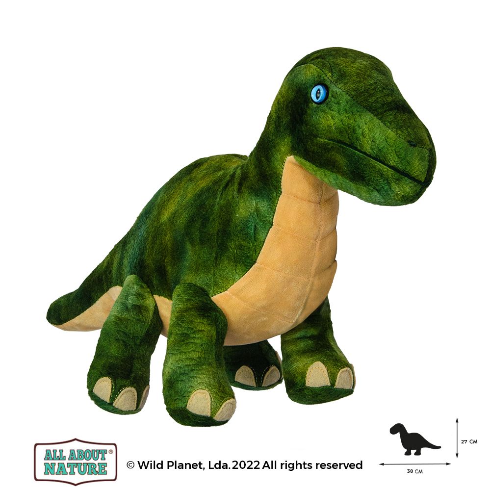 Pluszak brontozaur od Wild Planet zielony miękki pluszowy dinozaur dla dzieci