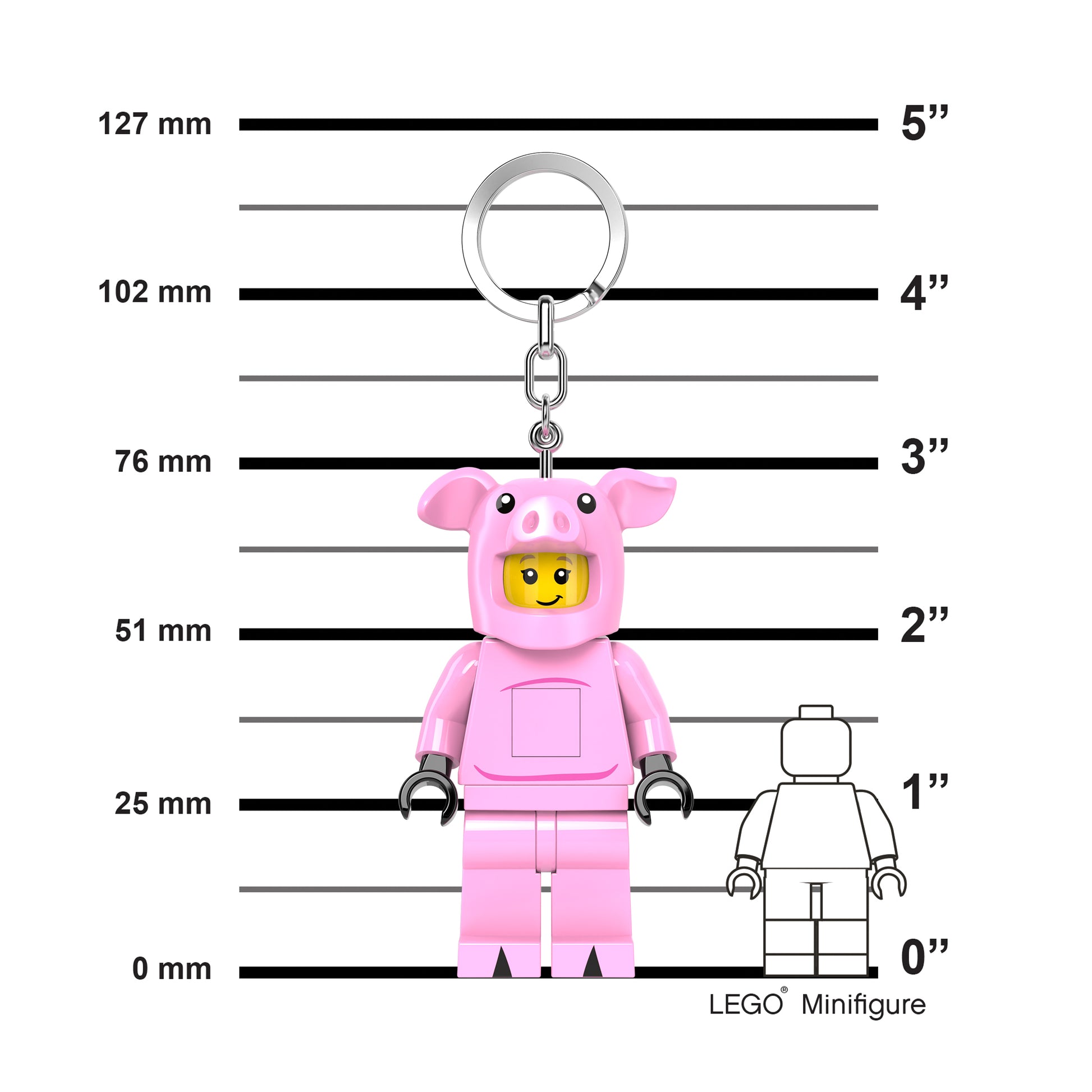 Brelok LEGO minifigurka świnka różowa zabawka do kluczy i kolekcji