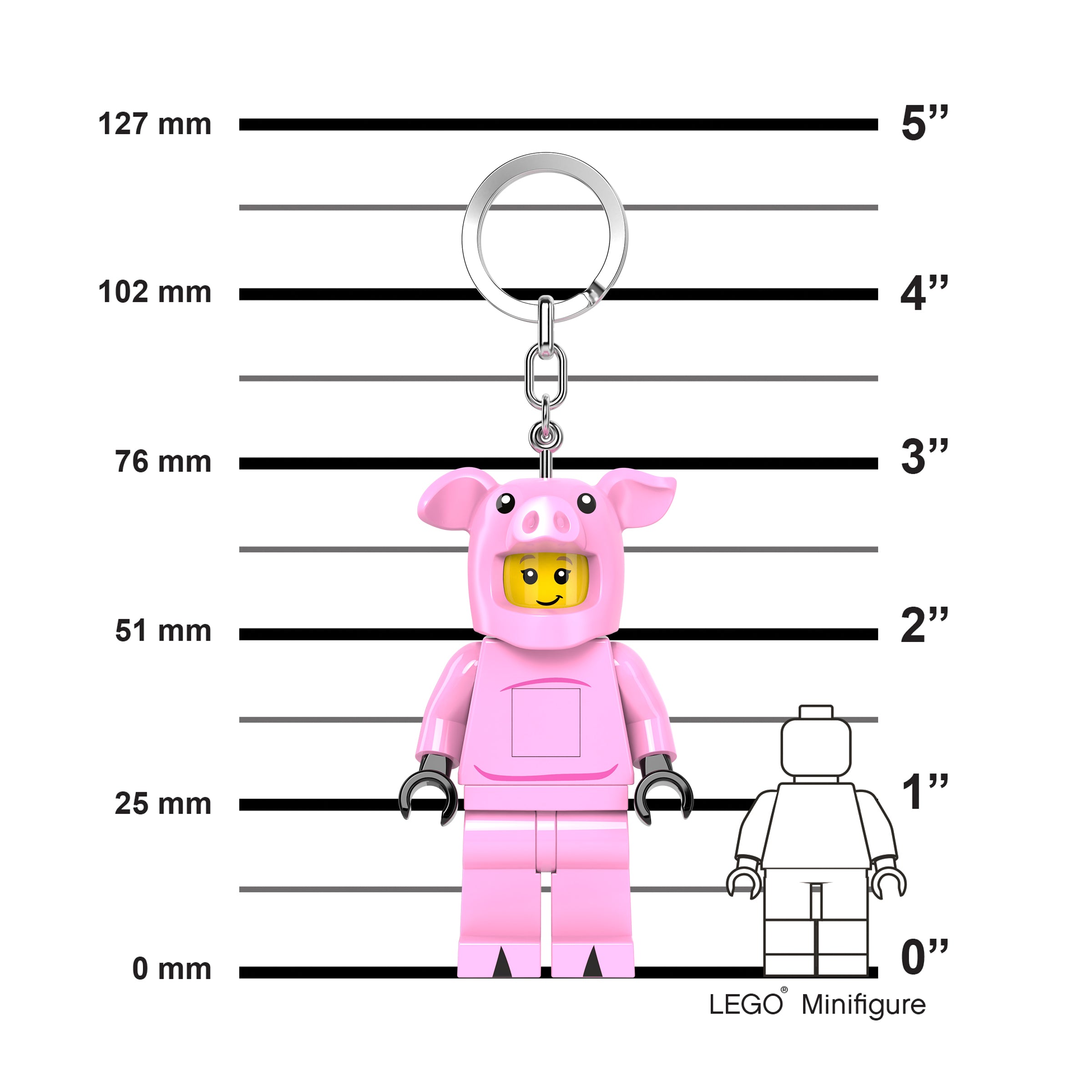 Brelok LEGO minifigurka świnka różowa zabawka do kluczy i kolekcji