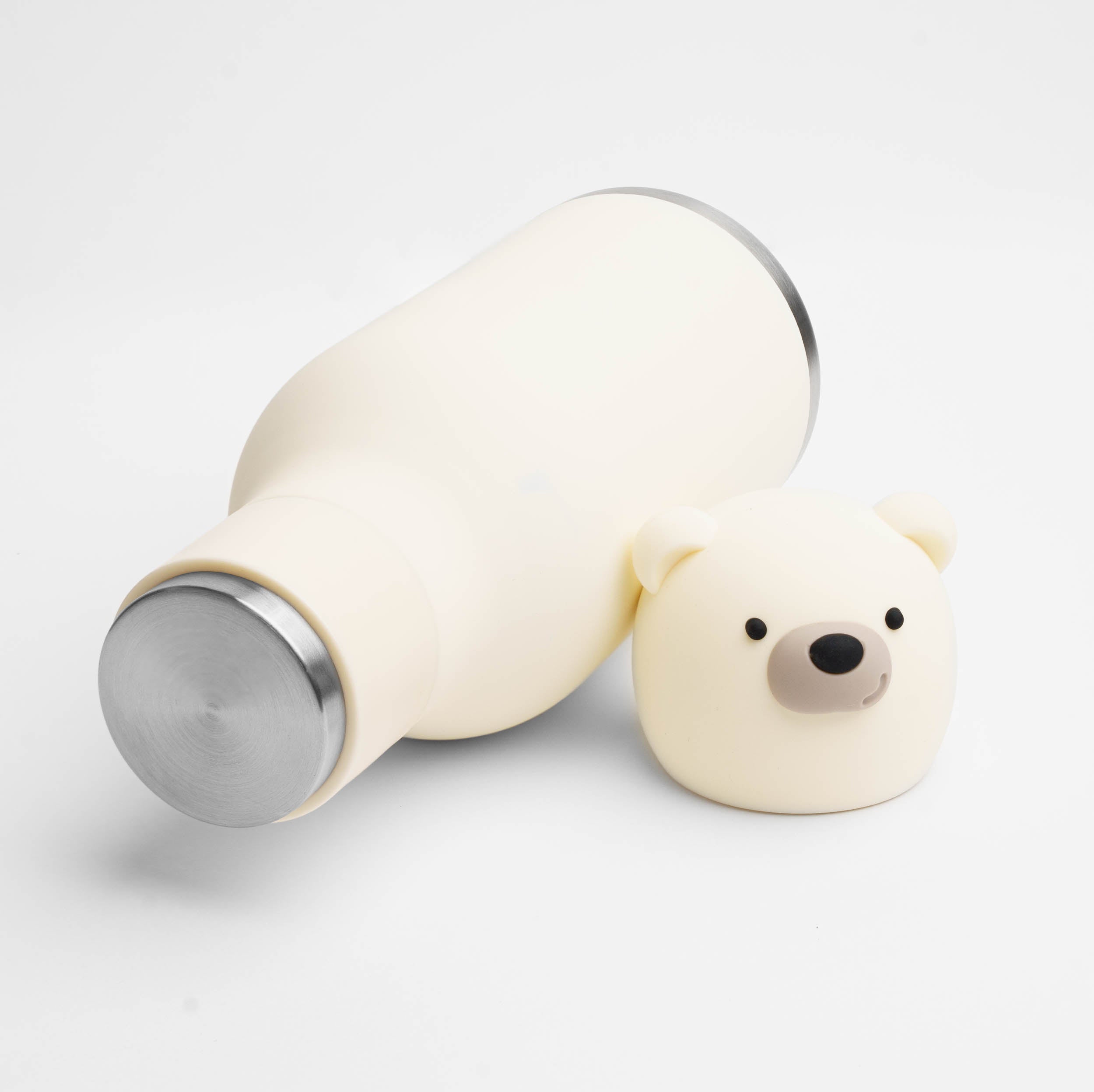 Butelka termiczna ze słomką Bestie Asobu – Niedźwiedź Polarny 460 ml