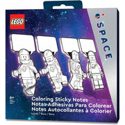 Opakowanie samoprzylepnych karteczek LEGO kosmos z postaciami kosmonautów do kolorowania