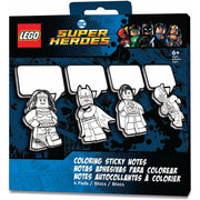 Samoprzylepne karteczki LEGO Batman z postaciami Wonder Woman, Batmana, Supermana i Flasha