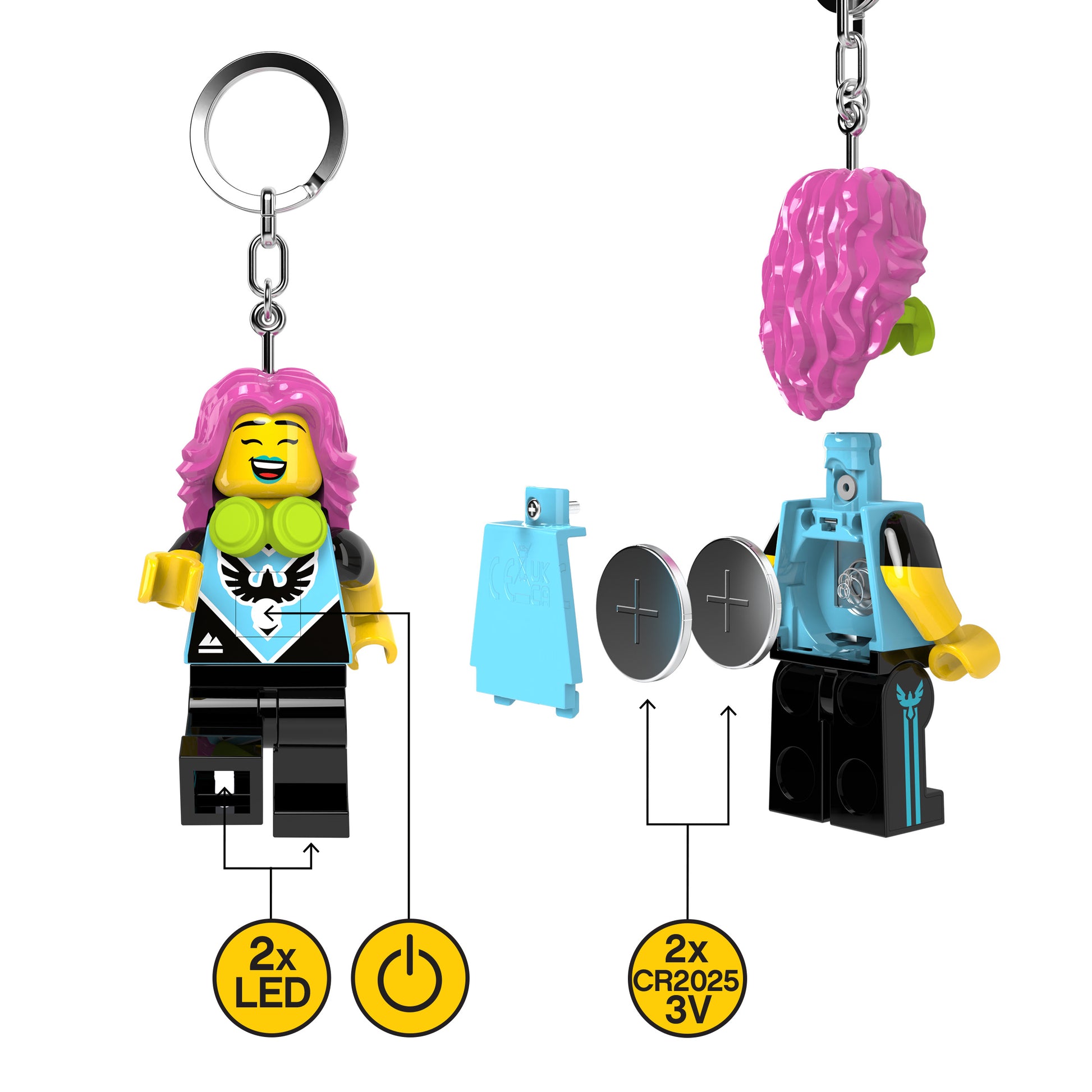Brelok z latarką LEGO® Minifigures™ – Gamerka
