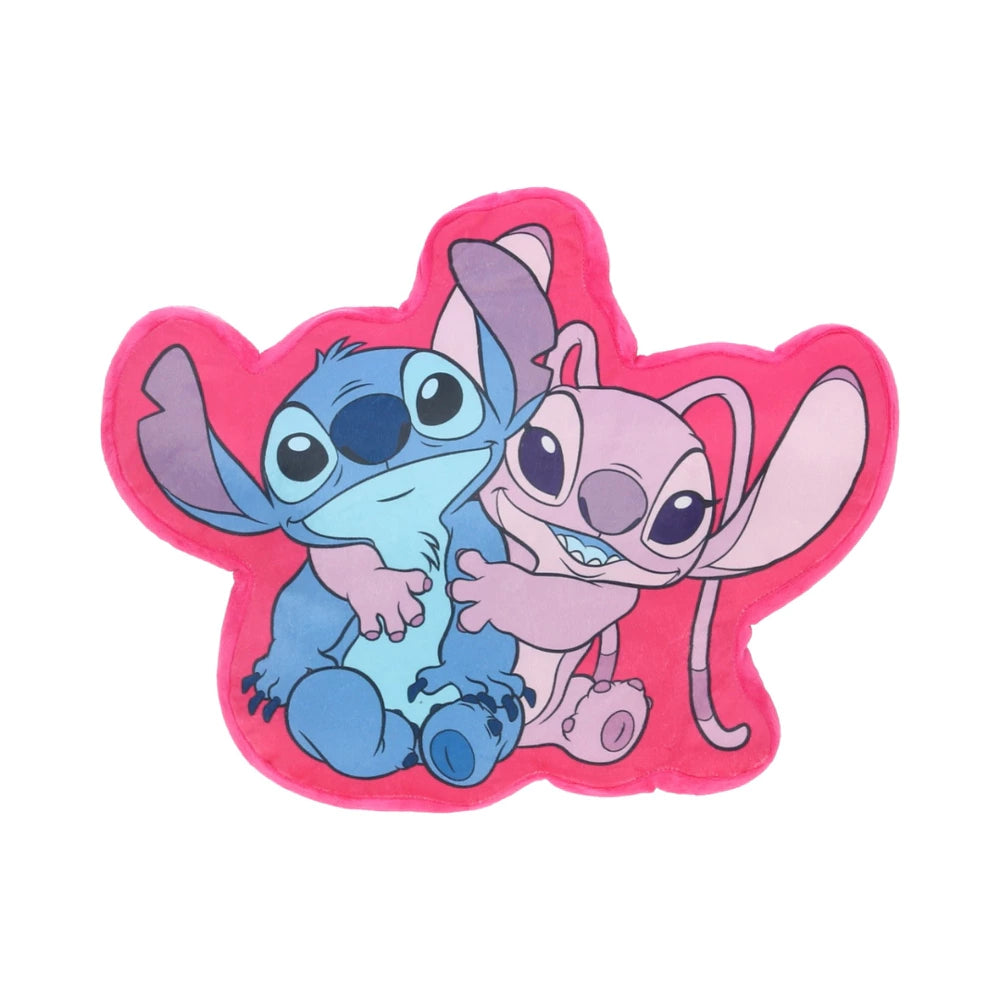 Soft pillow Lilo and Stitch Angel with characters Stitch and Angel on a pink background