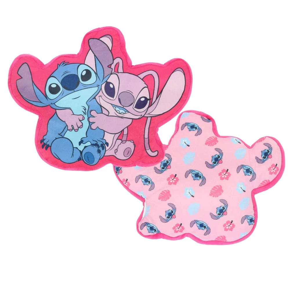 Double-sided pillow Lilo and Stitch Angel with characters Stitch and Angel on a pink background