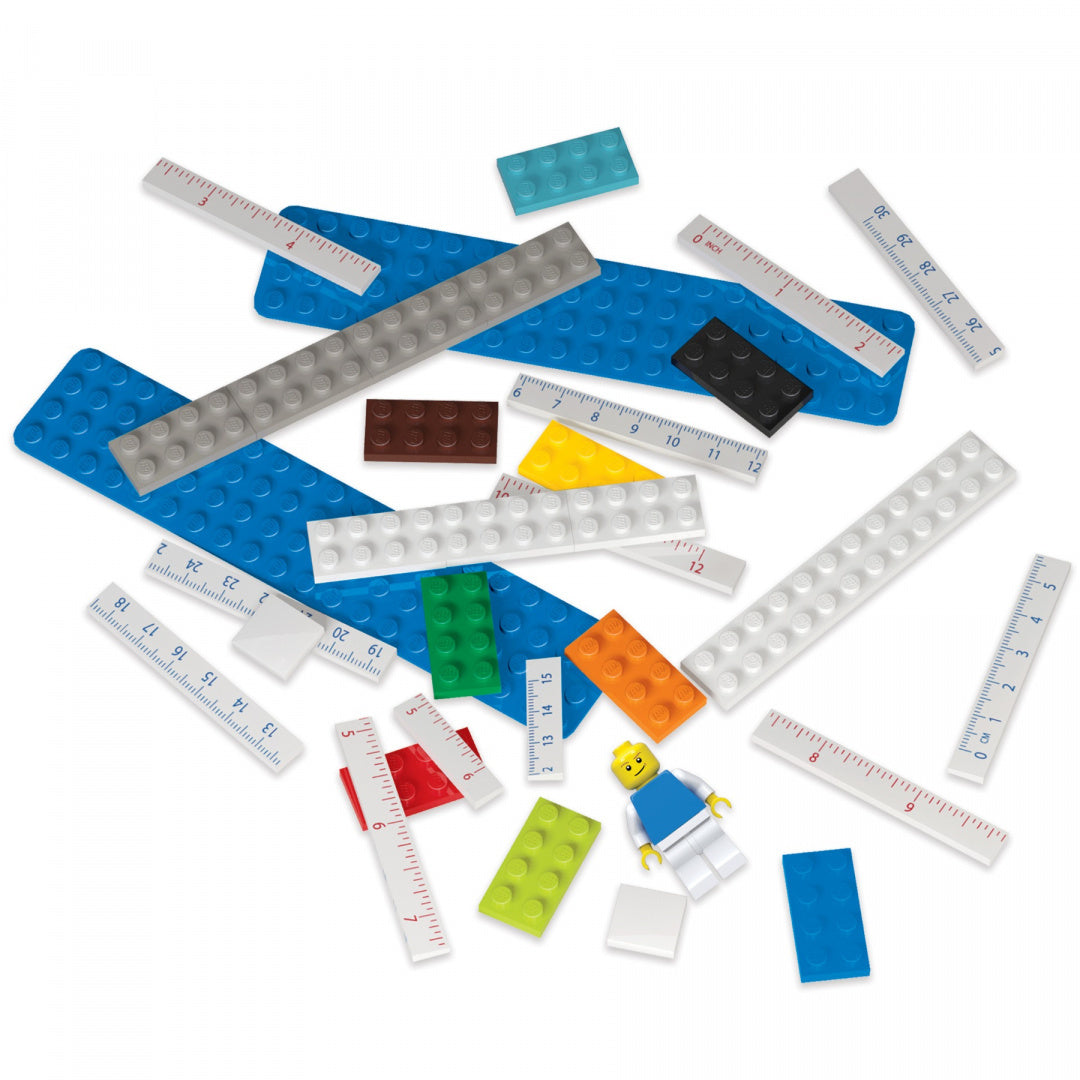 Zestaw klocków z linijkami i figurką do zabawy linijka LEGO do zbudowania