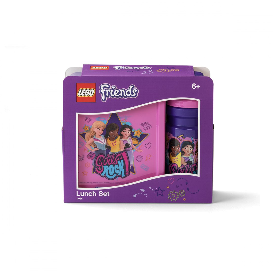 Lunchbox LEGO Friends z motywem Girls Rock w fioletowym opakowaniu BV JACOB COMPANY