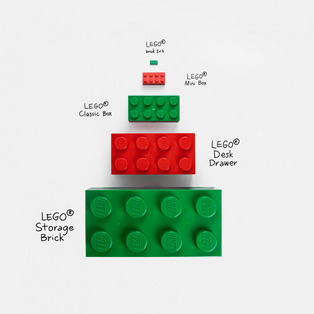 Lunchbox LEGO zielony w kształcie dużej klocka z możliwością przechowywania i organizacji