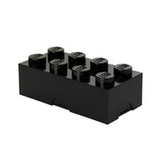 Lunchbox LEGO czarny w kształcie klasycznej kostki LEGO z logo na wypustkach