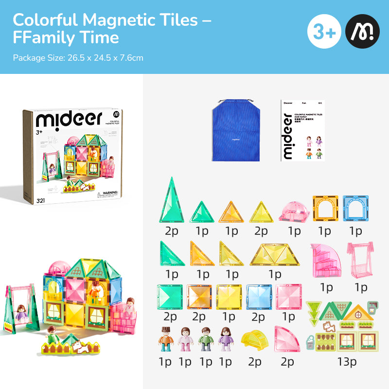 Mideer magnetic blocks - Family (32 pcs)