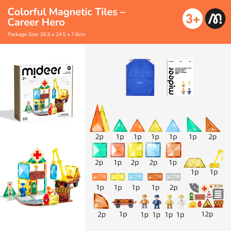 Mideer magnetic blocks - City Hero Squad (33 pcs)