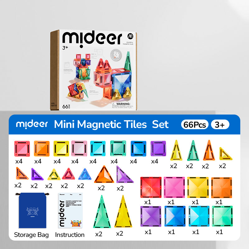 Mini klocki magnetyczne mideer – 66 el.