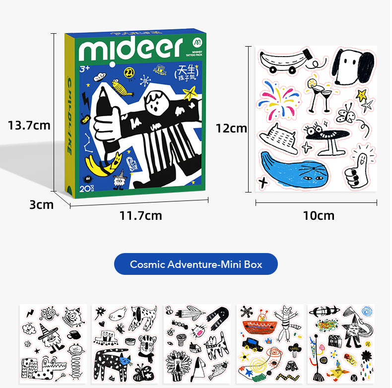 Tatuaże mideer Cosmic Adventure – zestaw mini
