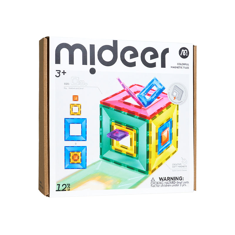 Magnetic blocks mideer - colorful squares (12 pcs)