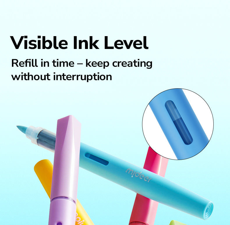 Markery akrylowe płynne z pędzelkową końcówką mideer – 36 kolorów w tubie