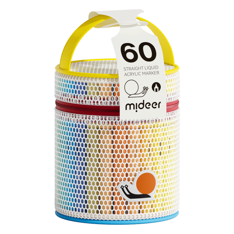 Liquid acrylic markers with a brush tip mideer – 60 colors in a tube