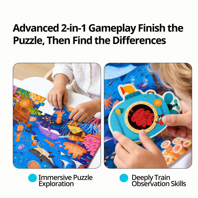 Sekretne puzzle z okularami 3D mideer – Ocean (35 el.) [nowe opakowanie]
