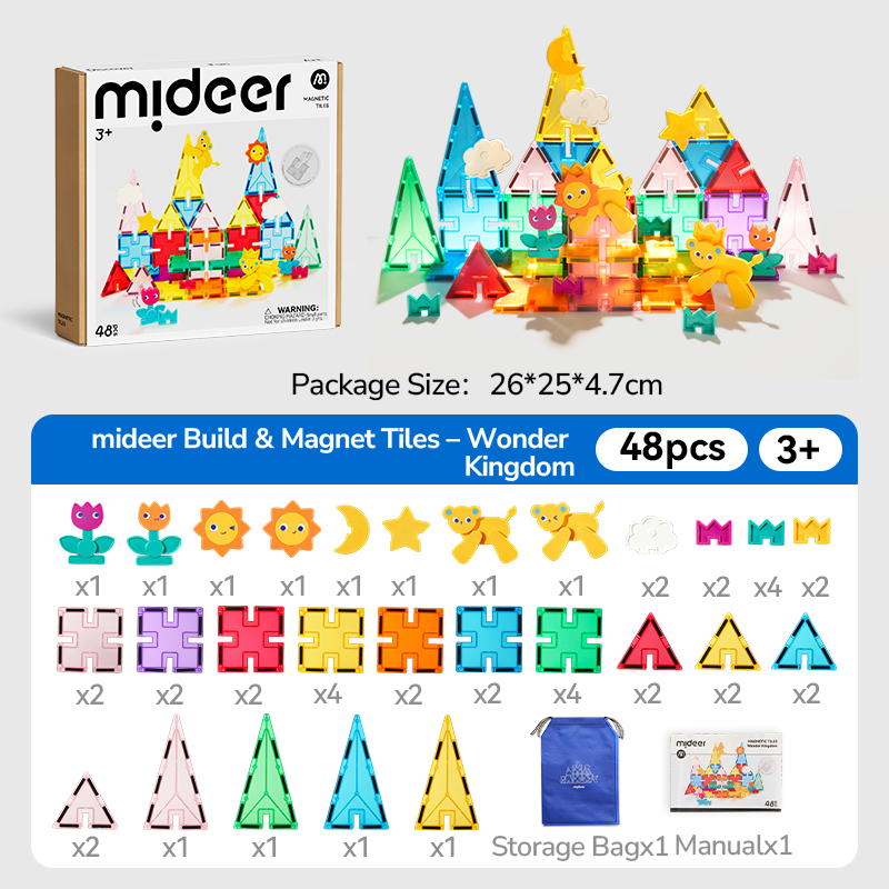 Mideer magnetic blocks - Wonder Kingdom (48 pcs)