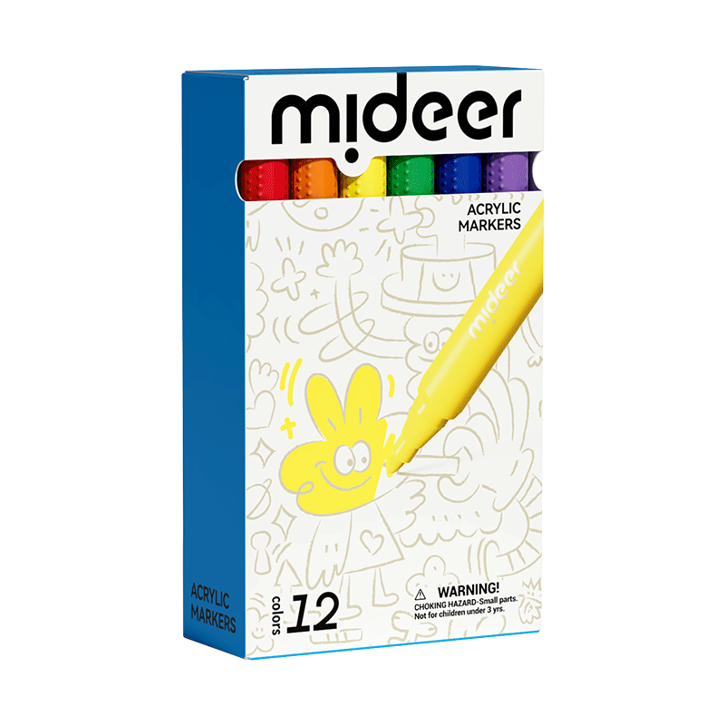 Markery akrylowe 12 kolorów Yamann zestaw wielokolorowych markerów do rysowania i malowania