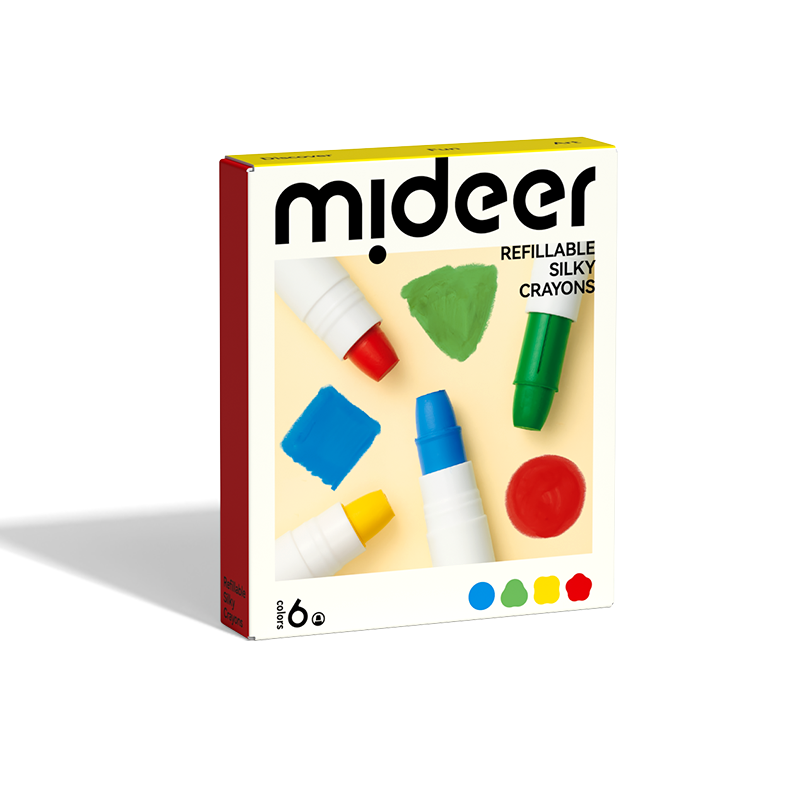 Wkłady do miękkich, zmywalnych kredek silky crayons mideer – 6 szt.