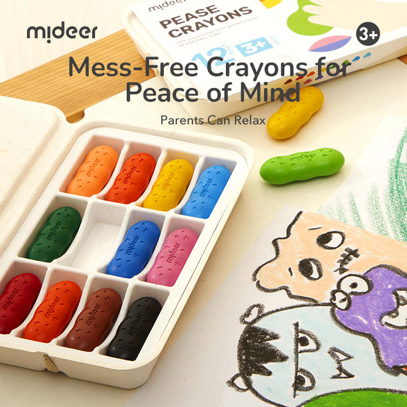 First beeswax crayon beans from mideer – 12 colors