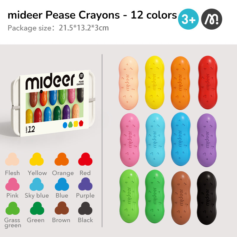 First beeswax crayon beans from mideer – 12 colors