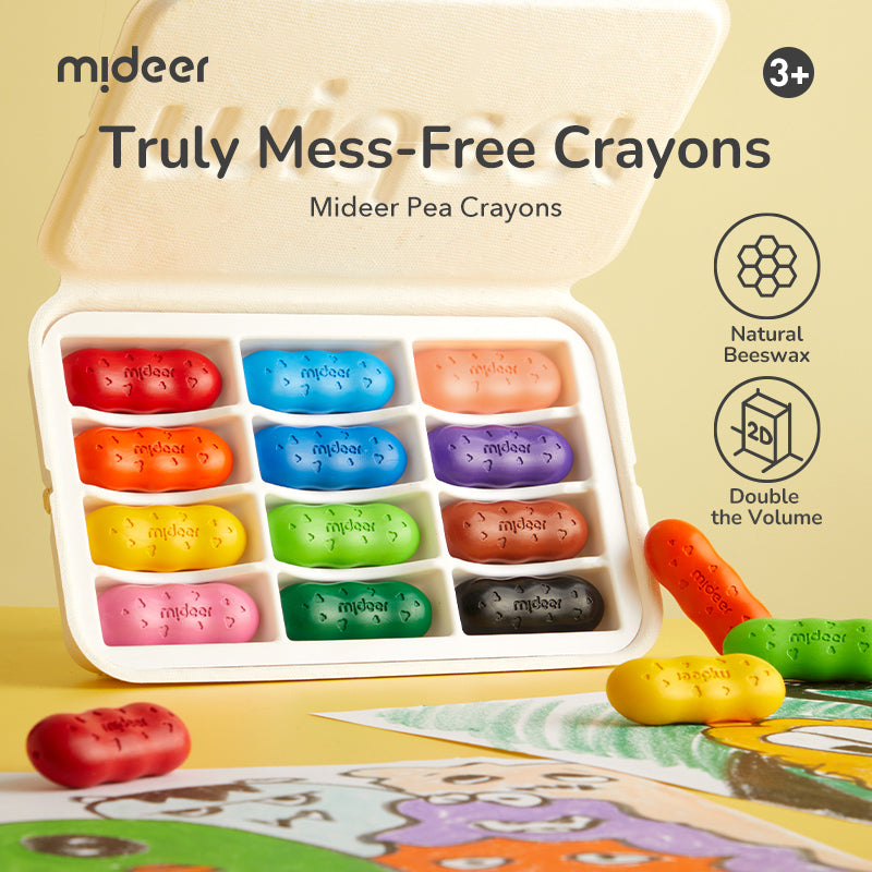 First beeswax crayon beans from mideer – 12 colors