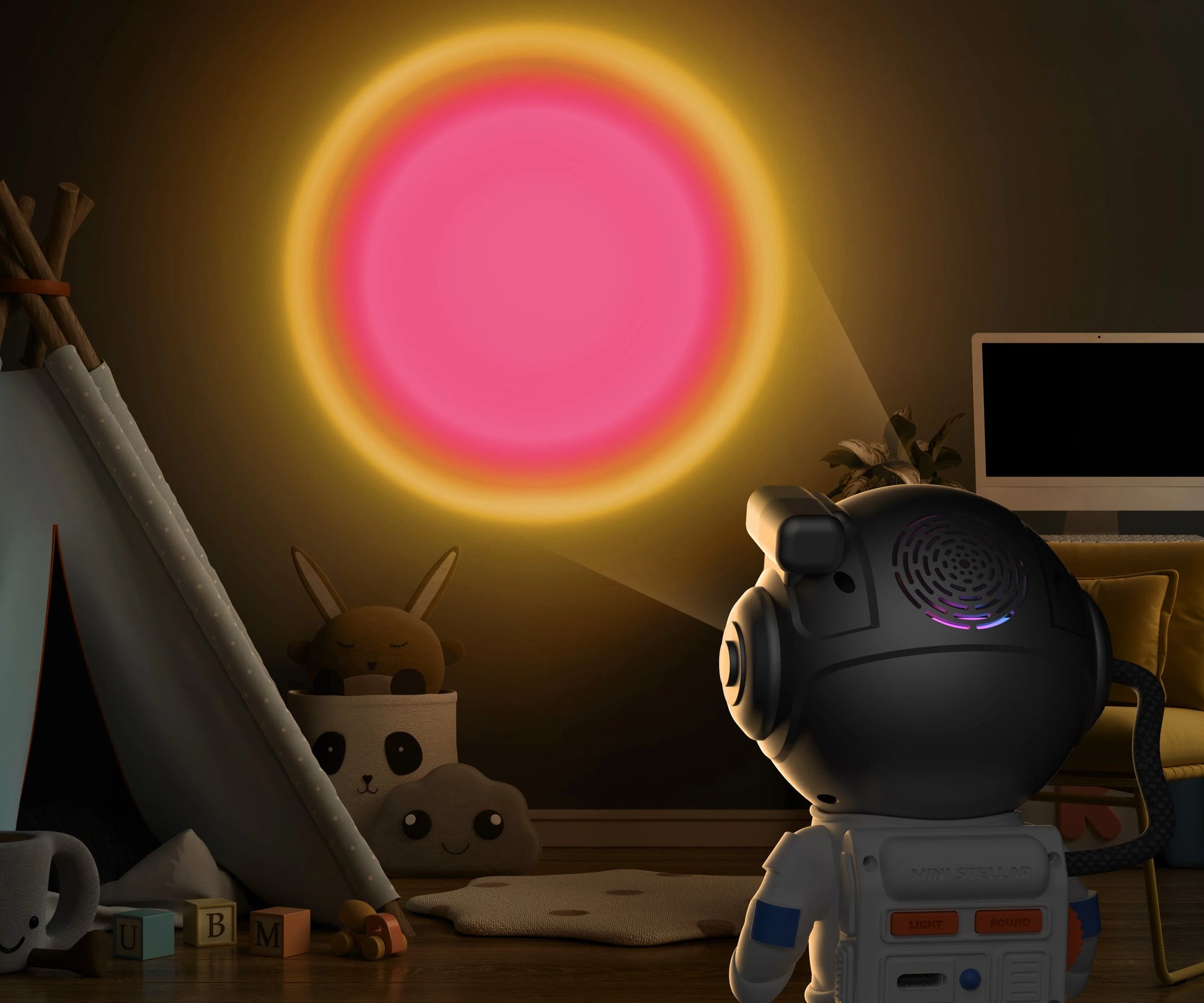 Mini Stellar – kompaktowy projektor galaktyki z białym szumem MOB