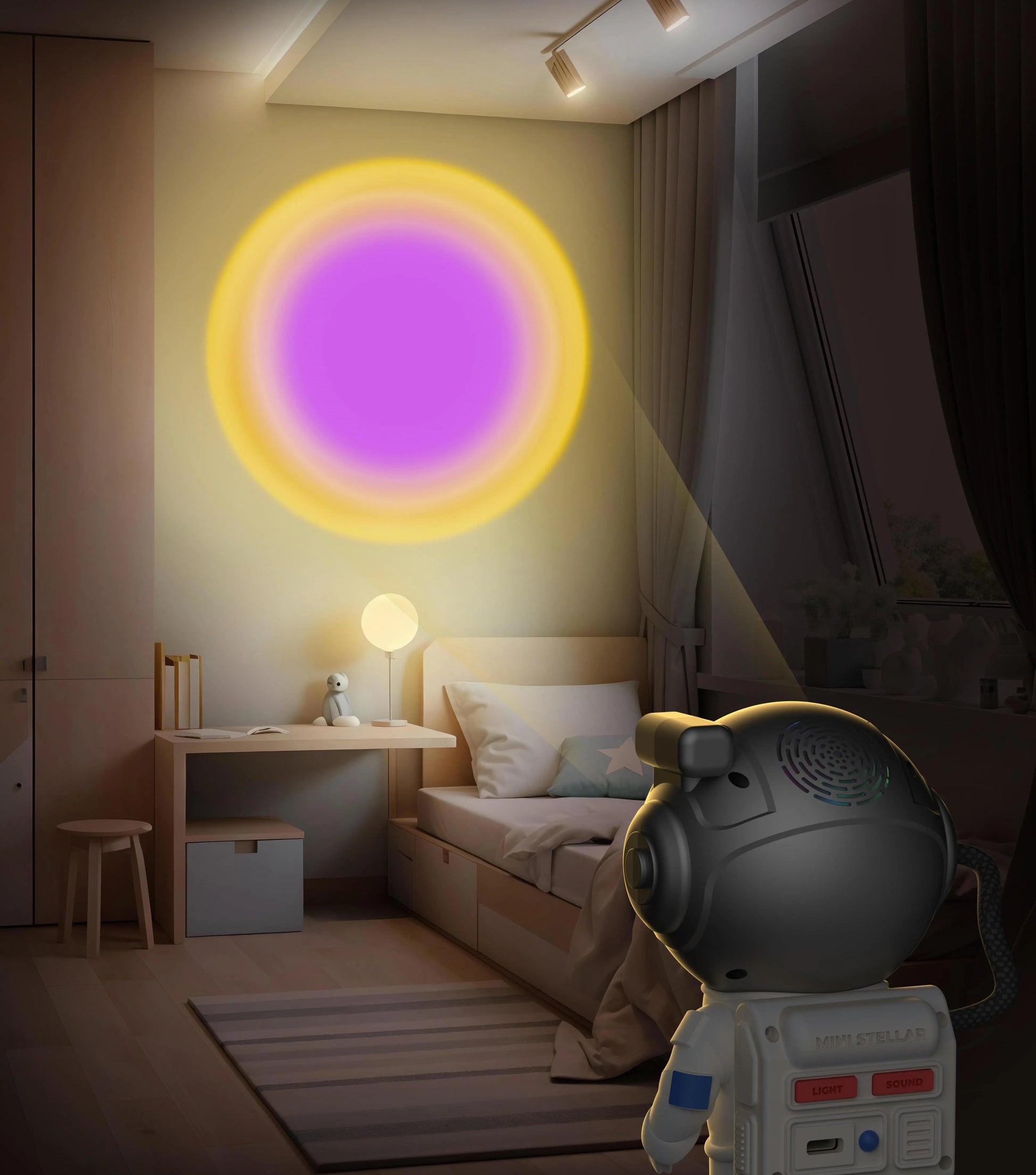 Mini Stellar – kompaktowy projektor galaktyki z białym szumem MOB