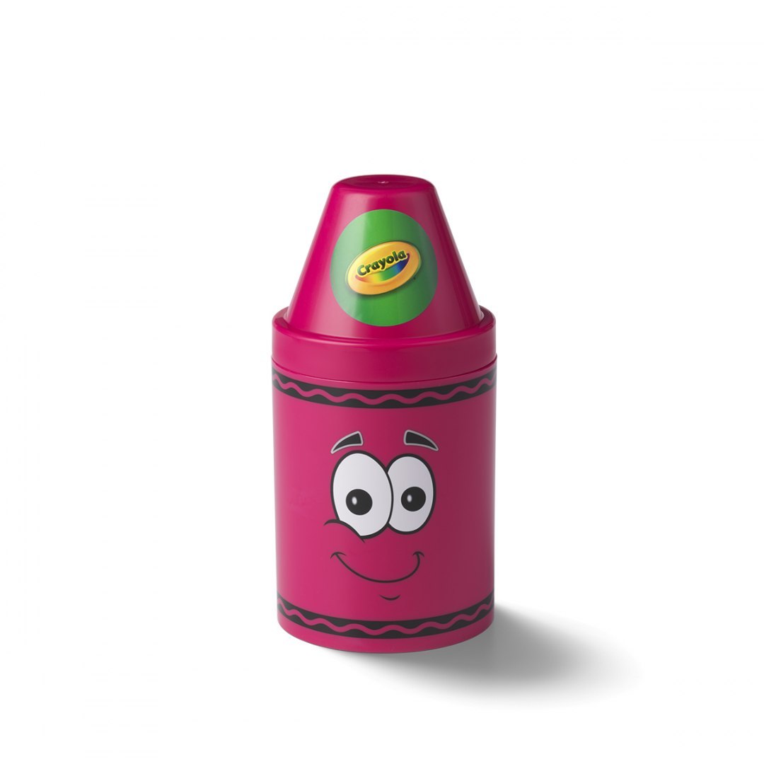 Pojemnik kredka Crayola różowy z uśmiechniętą buzią na zabawny przechowywanie kredek