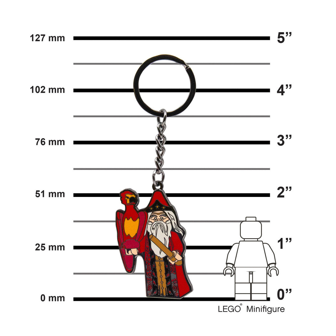 Brelok LEGO Harry Potter Dumbledore z postacią czarodzieja i czerwonym feniksem