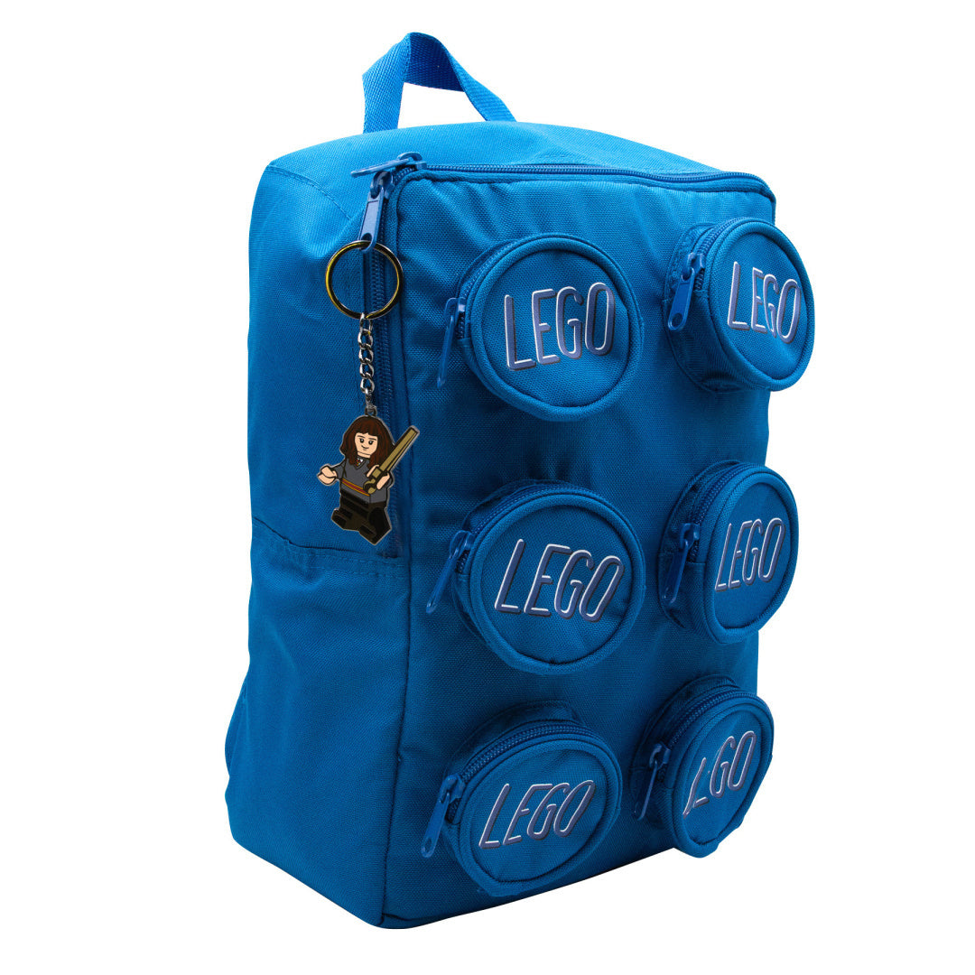 Niebieski plecak LEGO z brelkiem LEGO Harry Potter Hermiona do zawieszenia